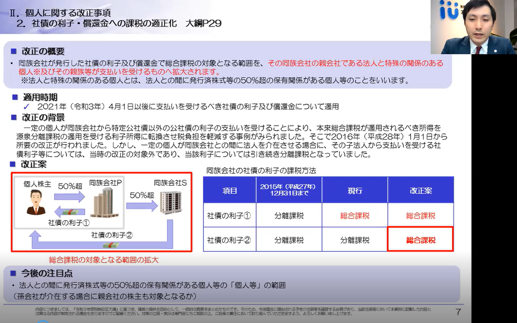 令和3年度税制改正WEBセミナー